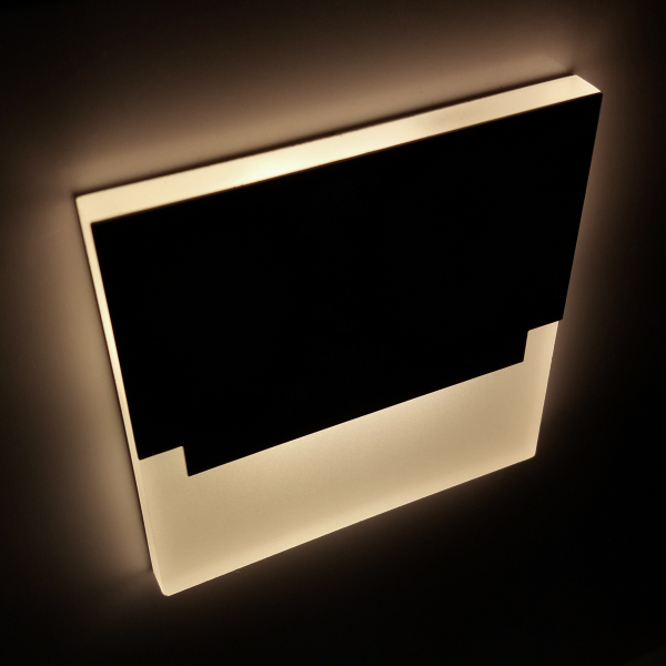 LED Wandeinbaustrahler Treppenlicht Wandeinbauleuchte warmweiß flach Satinglas quadratisch WB3B 12V