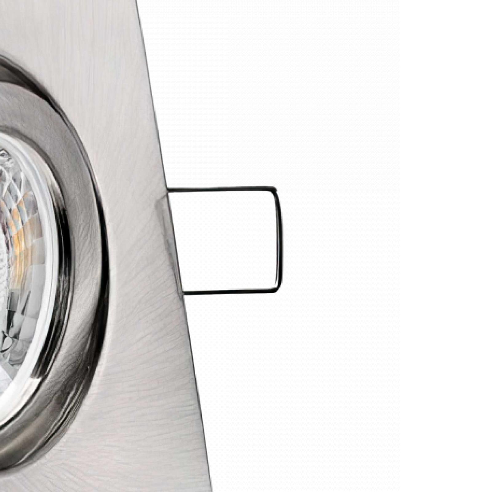 LED Einbaustrahler Edelstahl gebürstet | Quadratischer Einbauspot | 30° schwenkbar | Lochmaß Ø 68mm - 80mm | Einbautiefe 64mm | Anschlussfertig mit GU10 230V Fassung 
