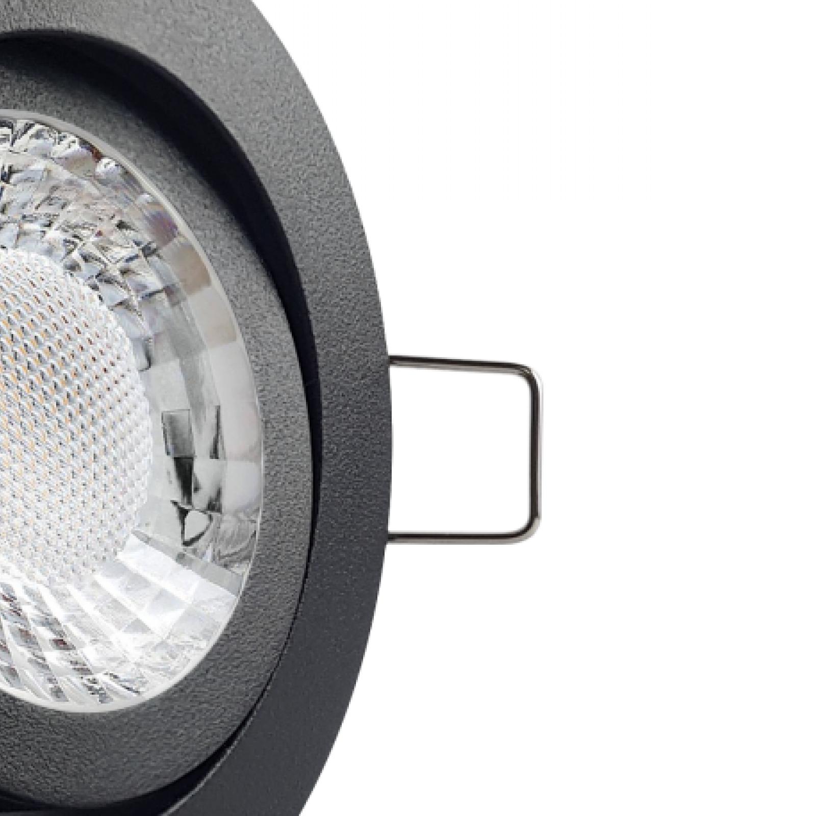 LED Einbaustrahler schwarz pulverbeschichtet | Runder Einbauspot | 360° schwenkbar | Lochmaß Ø 68mm - 75mm | Einbautiefe 64mm | Anschlussfertig mit GU10 230V Fassung 