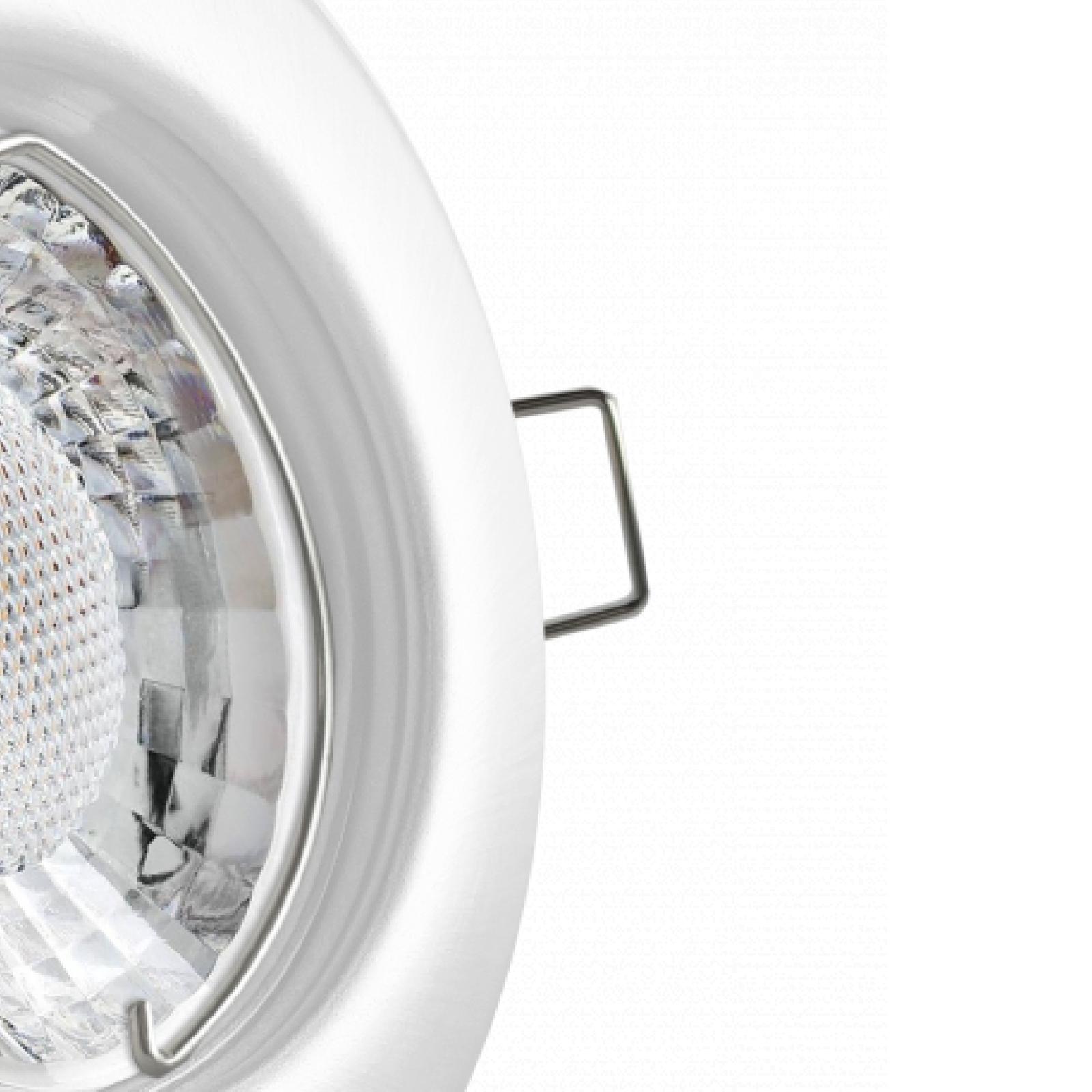 LED Einbaustrahler weiß | Runder Einbauspot | Lochmaß Ø 55mm - 75mm | Einbautiefe 64mm | Anschlussfertig mit GU10 230V Fassung 