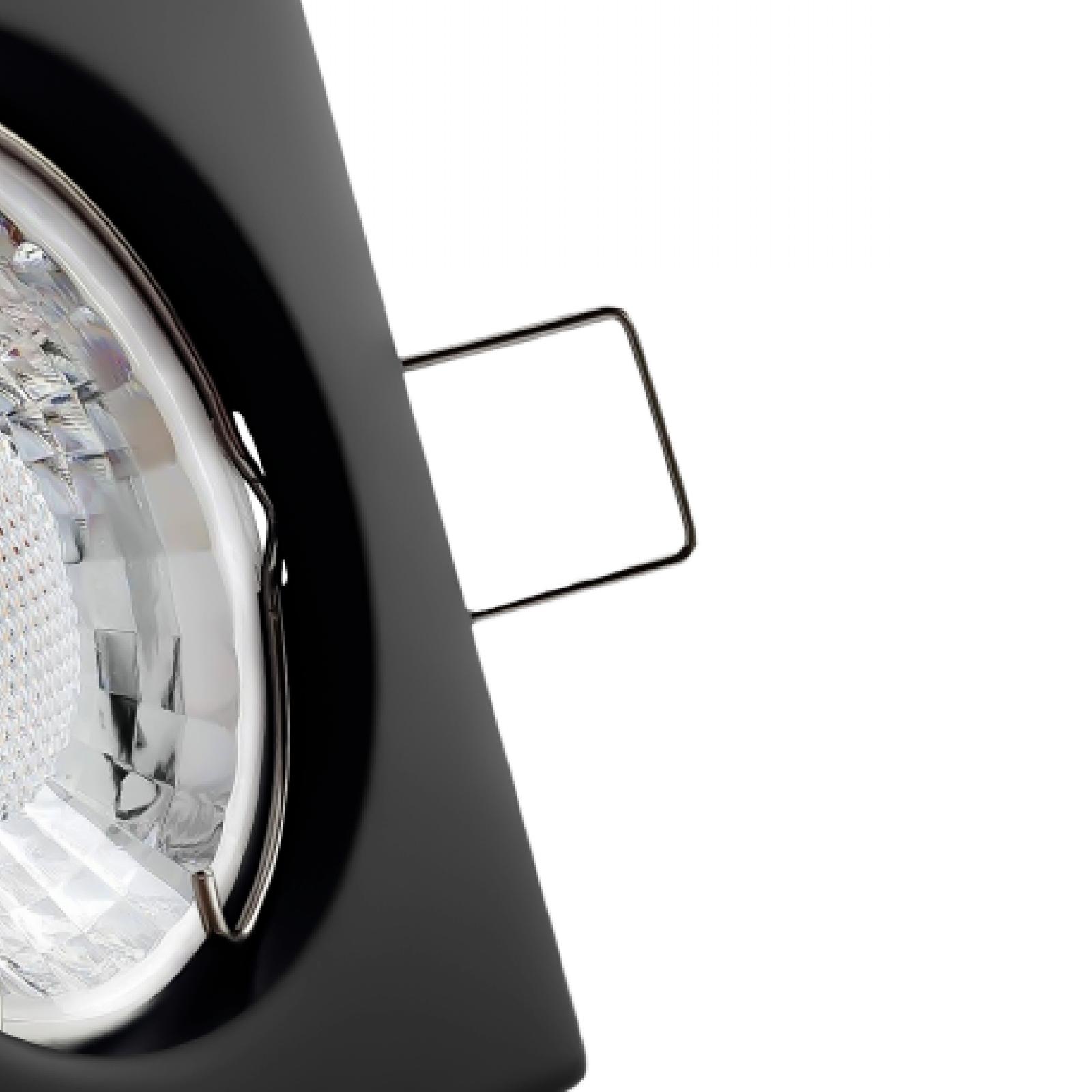 LED Einbaustrahler schwarz | Quadratischer Einbauspot | Lochmaß Ø 55mm - 70mm | Einbautiefe 64mm | Anschlussfertig mit GU10 230V Fassung 