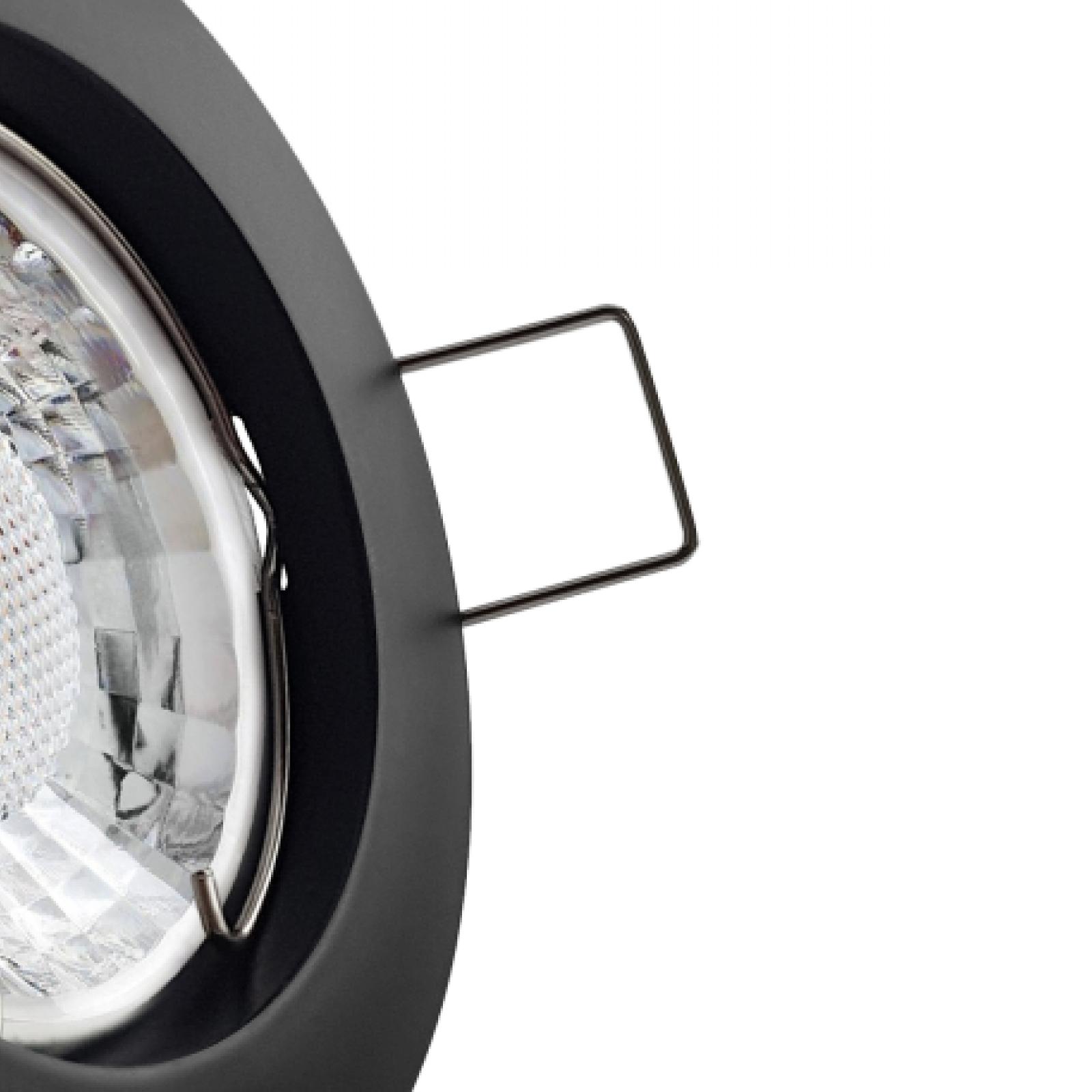 LED Einbaustrahler schwarz | Runder Einbauspot | Lochmaß Ø 60mm - 70mm | Einbautiefe 64mm | Anschlussfertig mit GU10 230V Fassung 