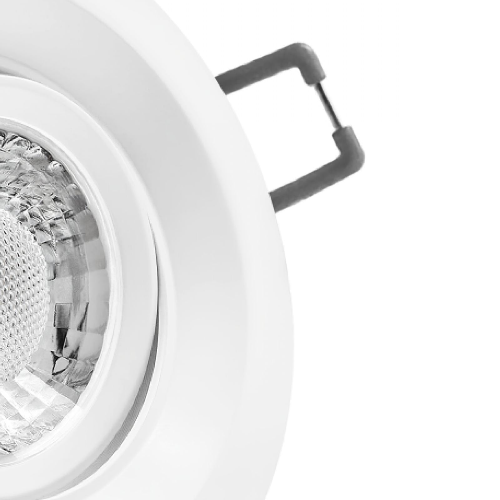 LED Einbaustrahler weiß | Runder Einbauspot | 360° schwenkbar | Lochmaß Ø 68mm - 95mm | Einbautiefe 64mm | Anschlussfertig mit GU10 230V Fassung 