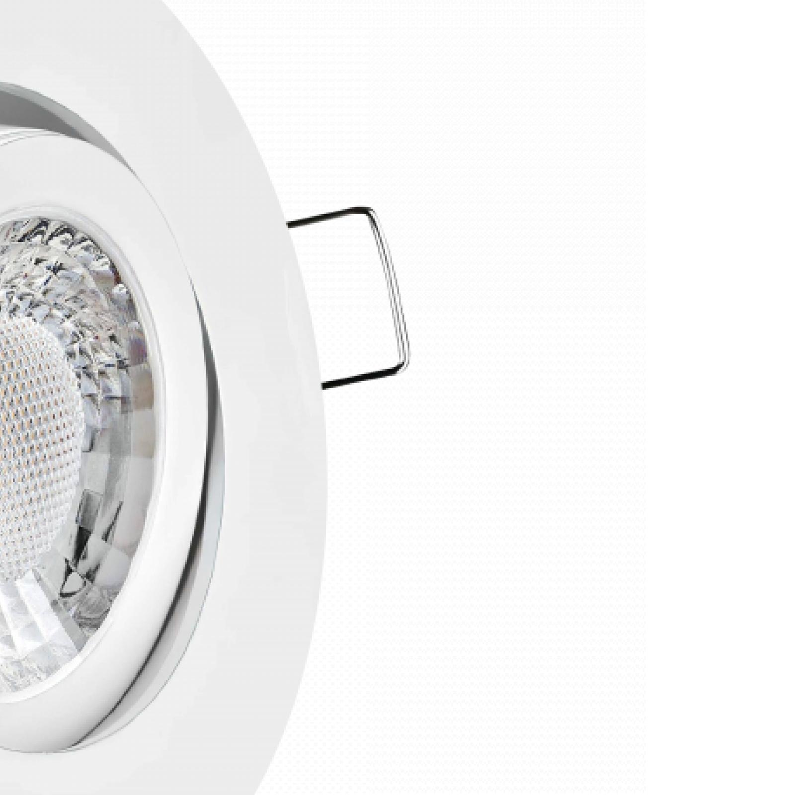 LED Einbaustrahler weiß | Runder Einbauspot | 360° schwenkbar | Lochmaß Ø 68mm - 75mm | geringe Einbautiefe 25mm | Anschlussfertig 