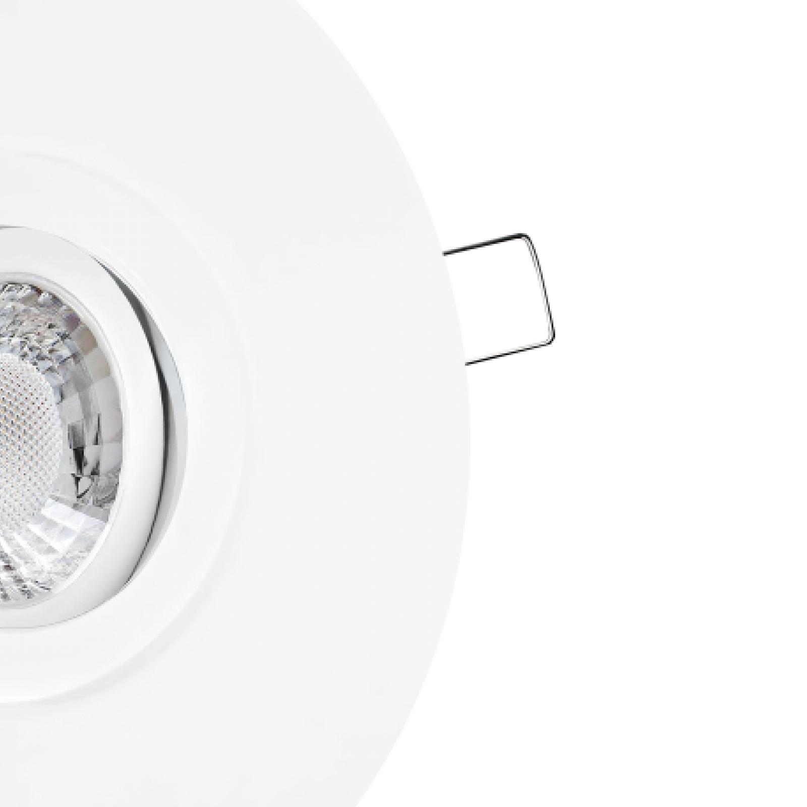LED Einbaustrahler mit Ausgleichsblende für große Lochausschnitte weiß | Rund | schwenkbar | Lochmaß Ø 68mm - 180mm | Einbautiefe 64mm | GU10 230V 