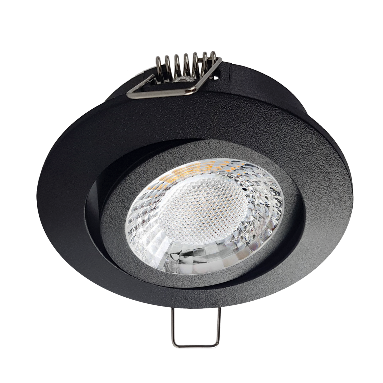 LED Einbaustrahler schwarz pulverbeschichtet | Runder Einbauspot | 360° schwenkbar | Lochmaß Ø 68mm - 75mm | geringe Einbautiefe 25mm | Anschlussfertig 