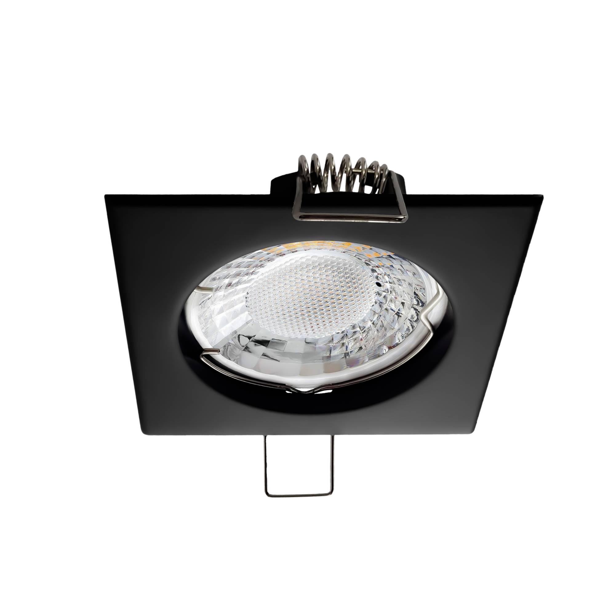 LED Einbaustrahler schwarz | Quadratischer Einbauspot | Lochmaß Ø 55mm - 70mm | geringe Einbautiefe 35mm | Anschlussfertig 