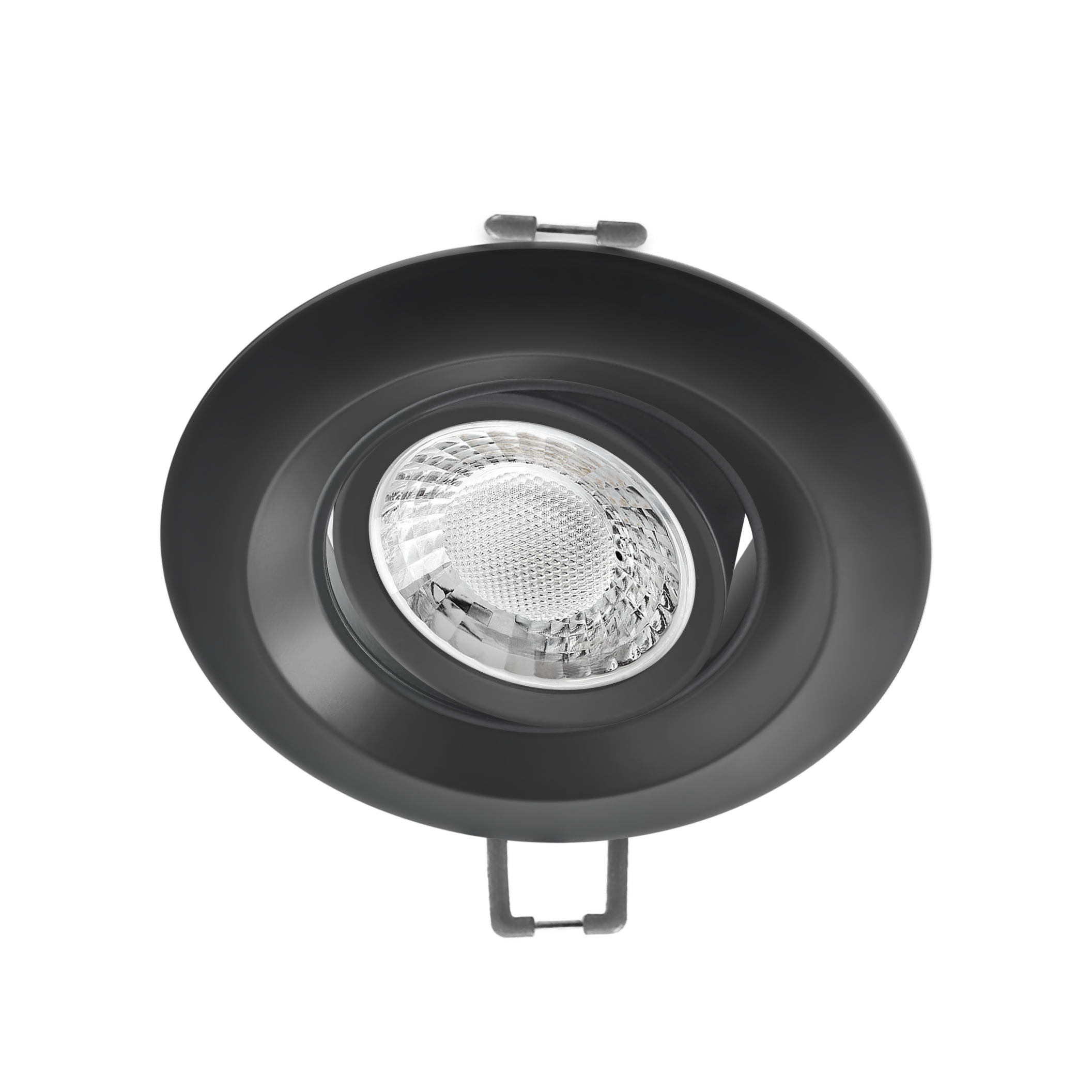 LED Einbaustrahler schwarz | Runder Einbauspot | 360° schwenkbar | Lochmaß Ø 68mm - 95mm | geringe Einbautiefe 27mm | Anschlussfertig 