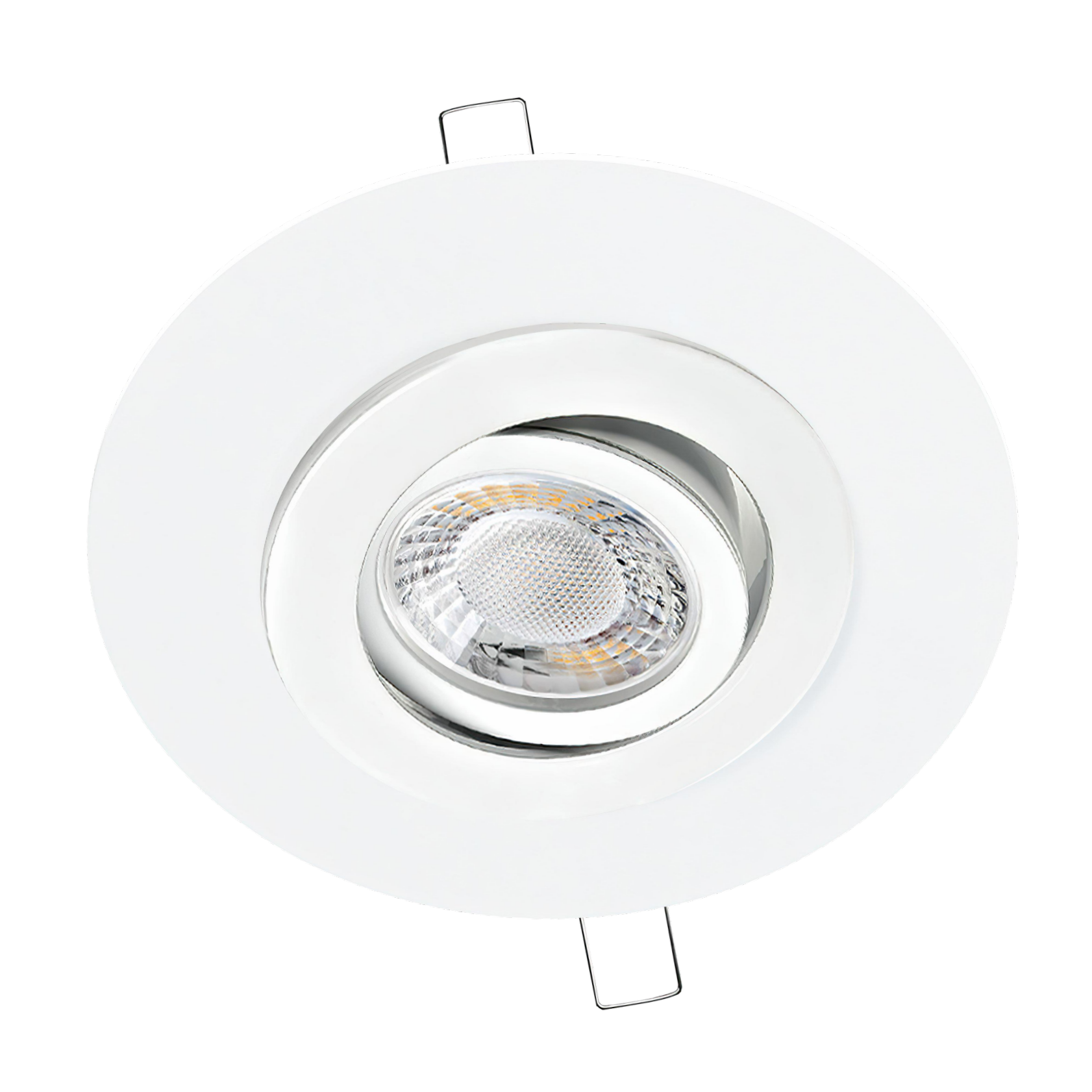 LED Einbaustrahler mit Ausgleichsblende für große Lochausschnitte weiß | Rund | schwenkbar | Lochmaß Ø 68mm - 135mm | geringe Einbautiefe 25mm 